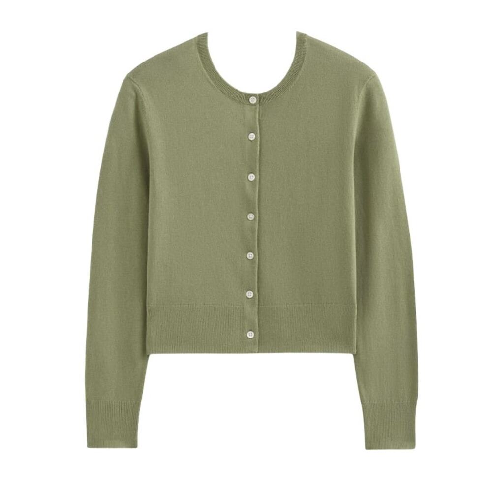 Everlane Cropped Cotton Cashmere Cardigan in Sagebrush - Large, NWT